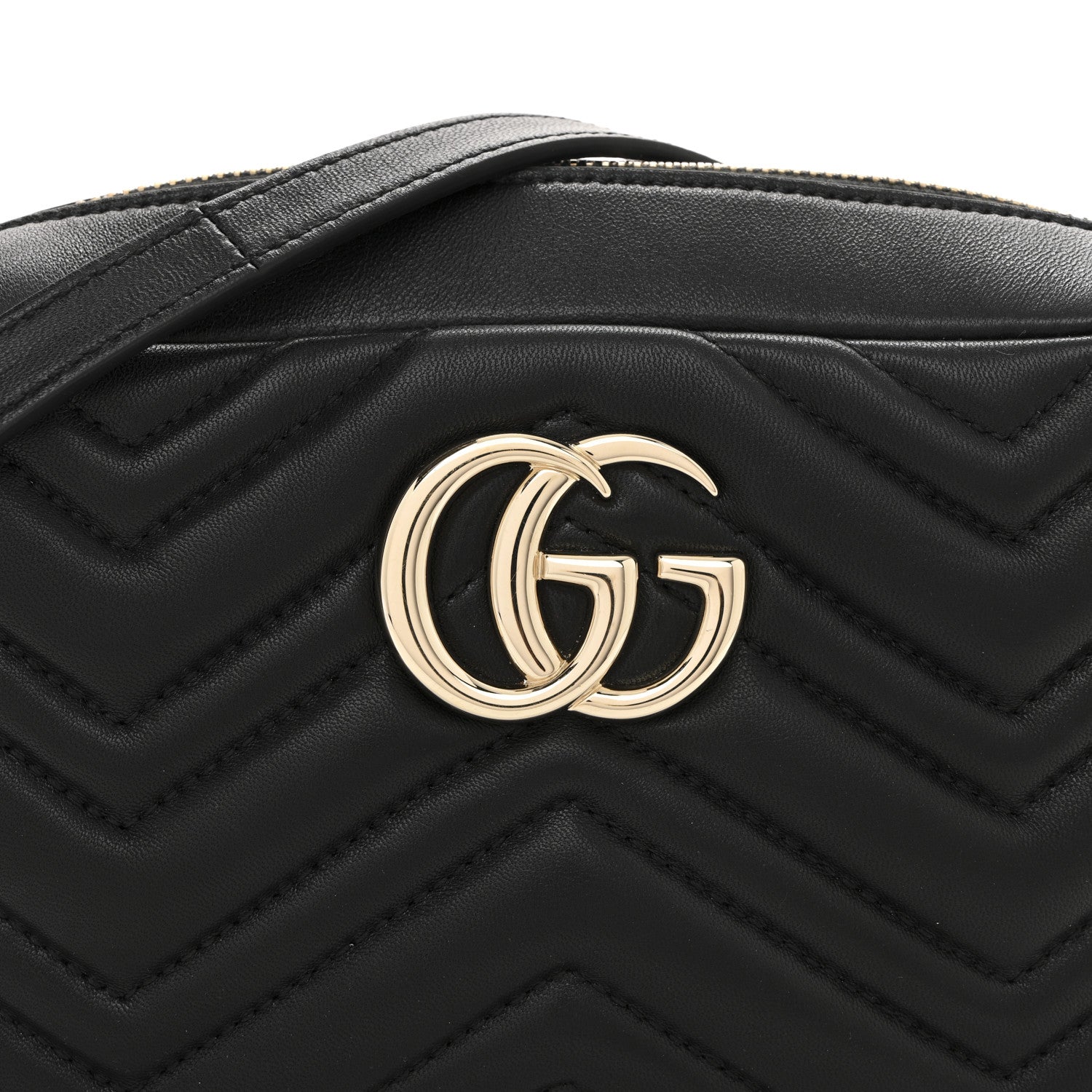 Gucci Calfskin Matelasse Small GG Marmont Camera Bag Black 1850616