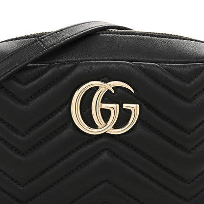 Gucci Calfskin Matelasse Small GG Marmont Camera Bag Black 8 of 10