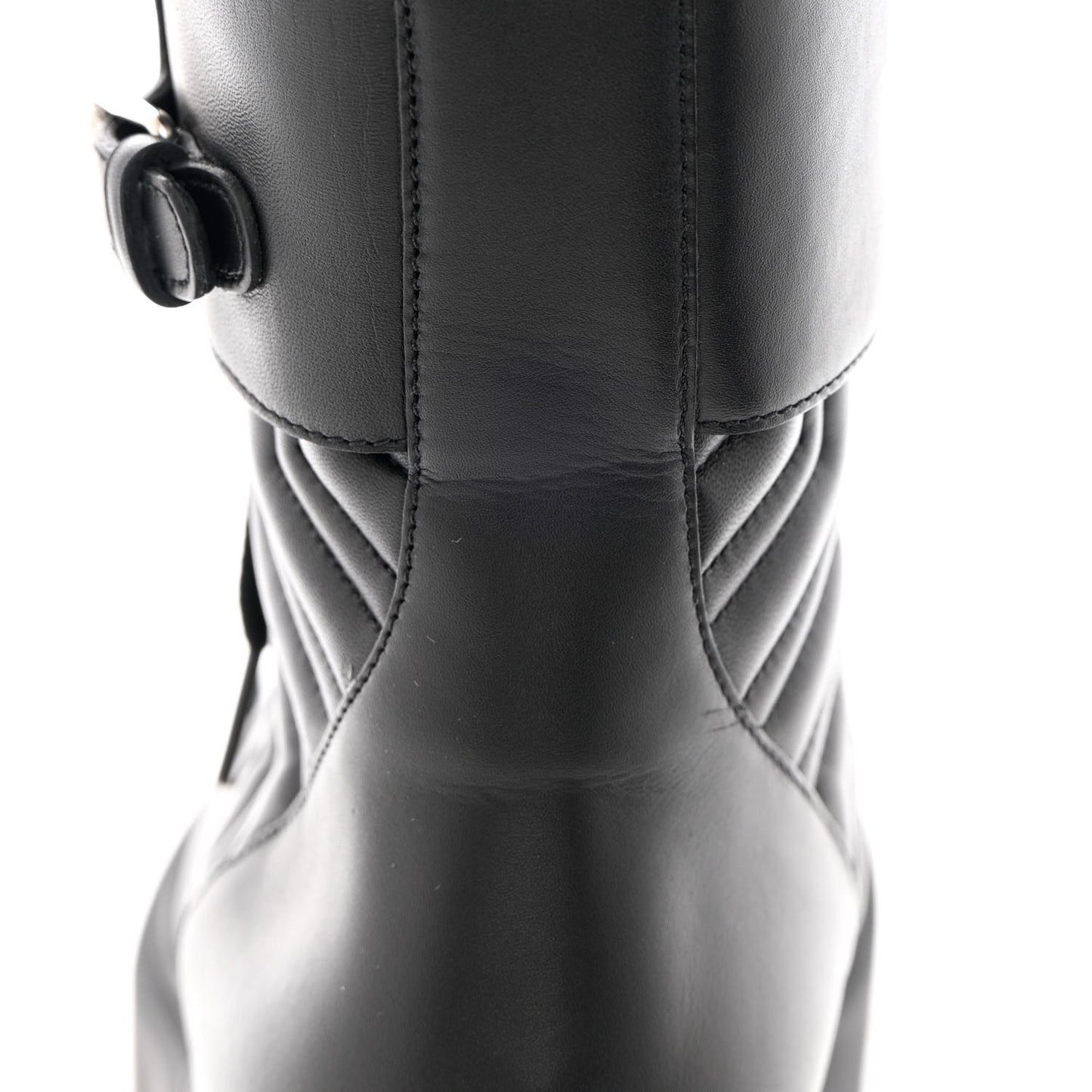 Nappa Frances GG Matelasse Platform Combat Boots 41 Black
