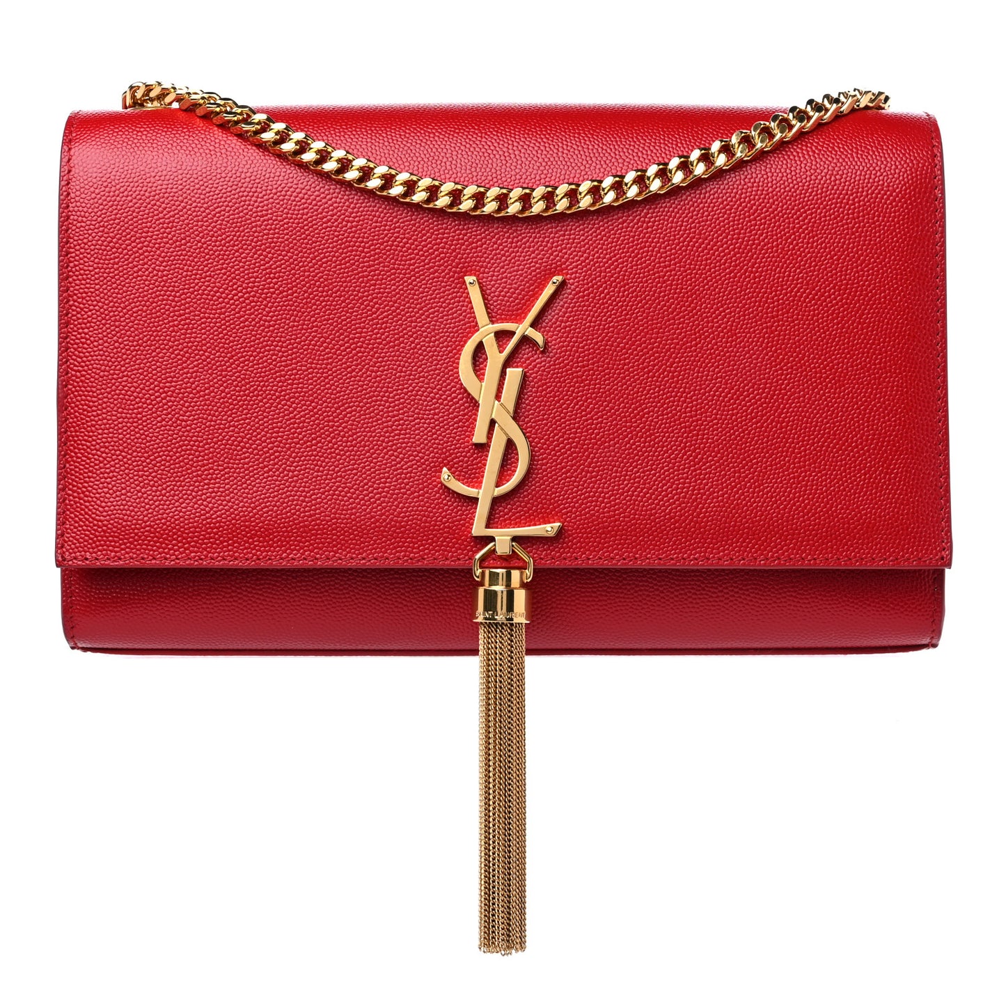 Grain De Poudre Medium Classic Monogram Kate Tassel Satchel Red