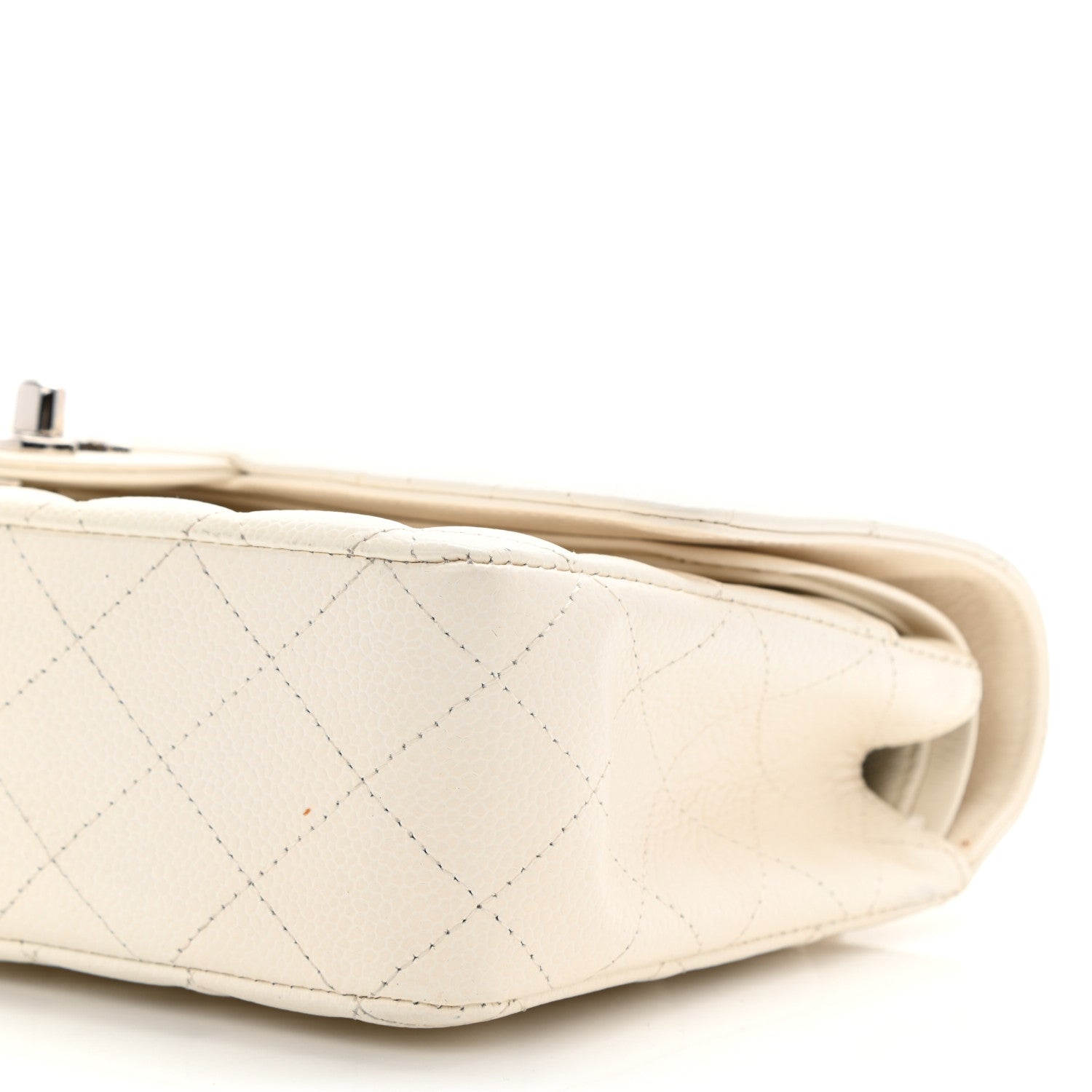 Chanel Caviar Quilted Medium Double Flap White 10 of 12