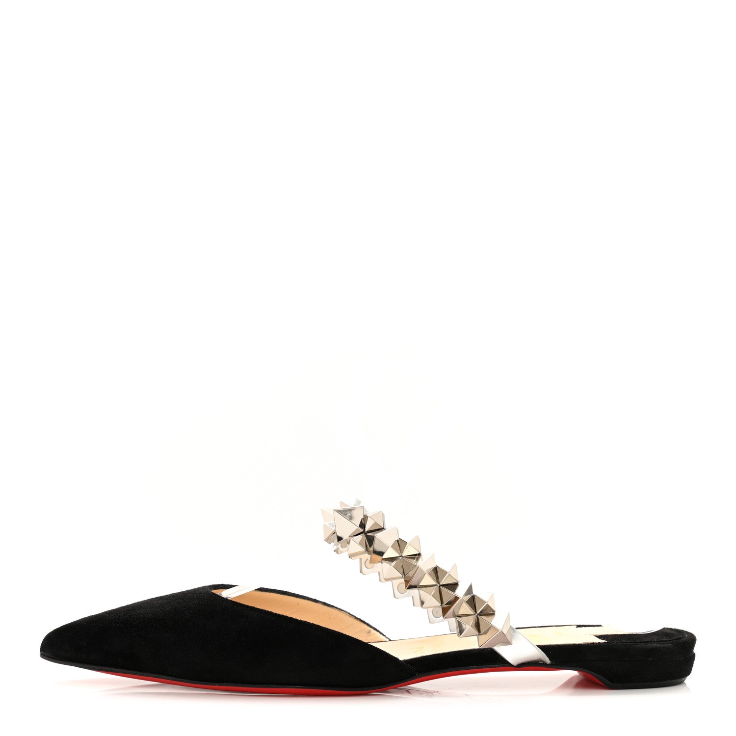 Christian Louboutin Veau Velours Specchio Planet Choc Flats 37 Black 1 of 8