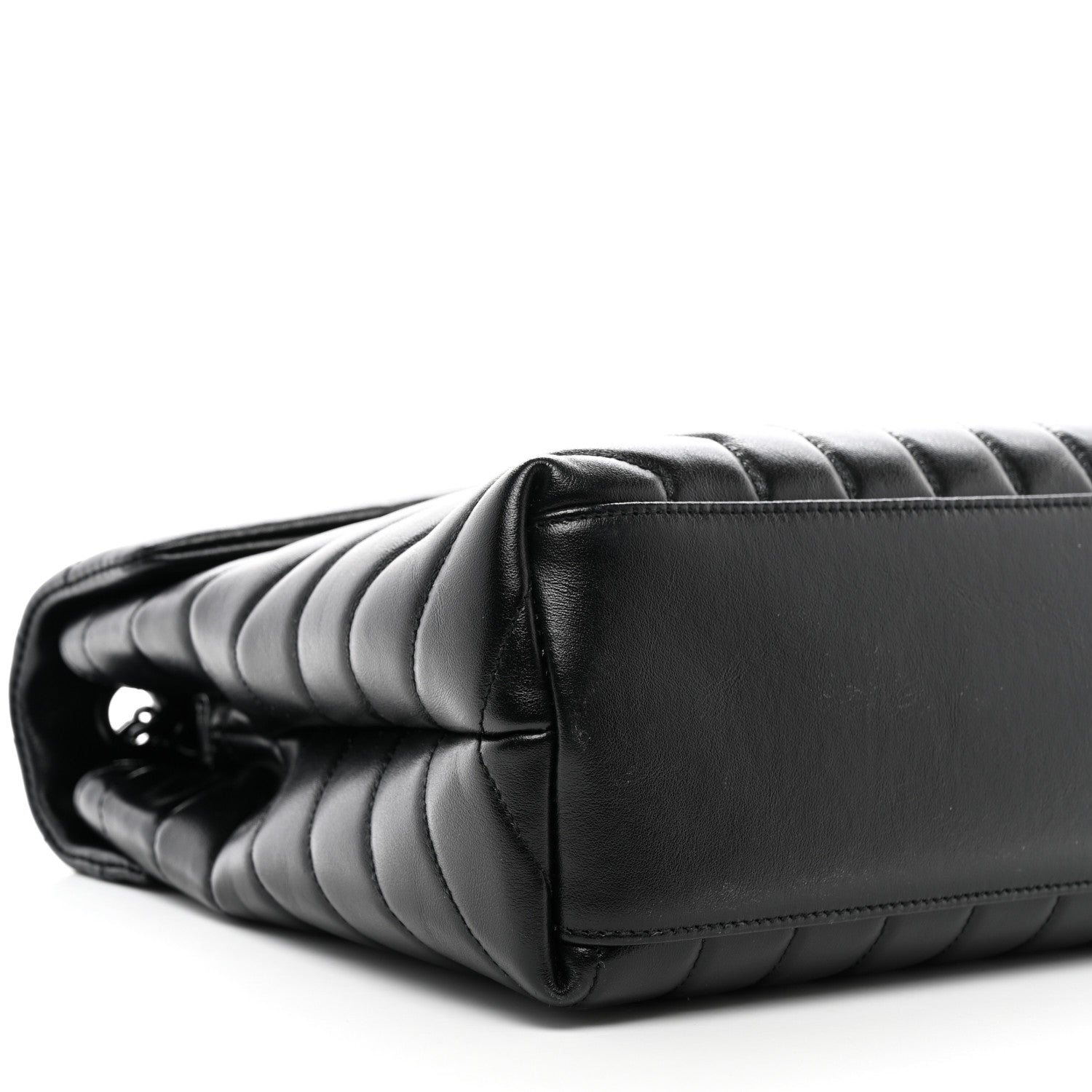 Saint Laurent Calfskin Y Quilted Monogram Monochrome Medium Loulou Chain Satchel Black 10 of 12