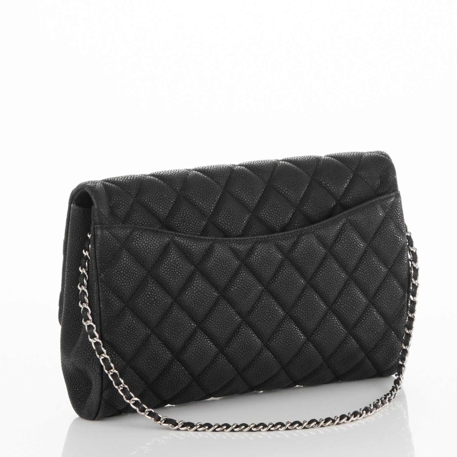 Chanel Iridescent Caviar Quilted Clutch With Chain Flap Black 3 of 7