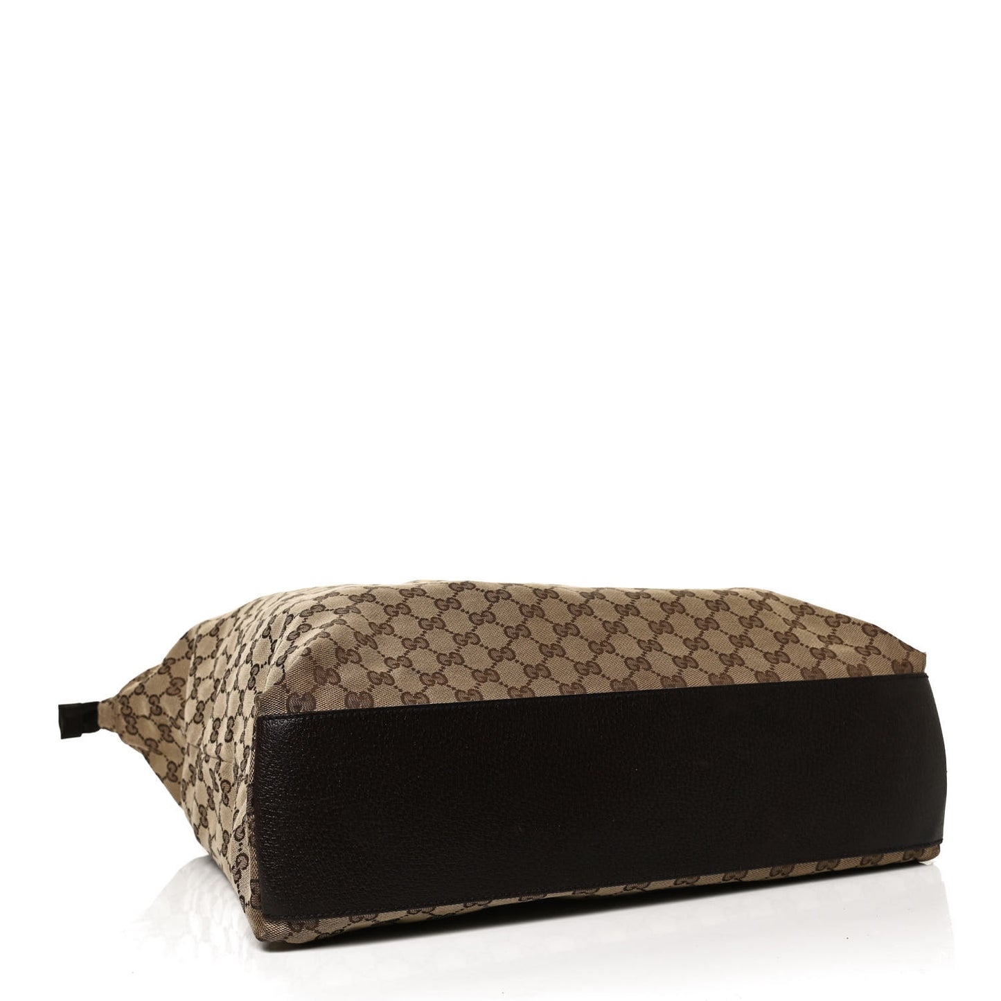 GG Monogram Large Web Handle Vertical Tote Dark Brown