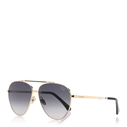 Chanel Metal Aviator Sunglasses 4279-B Gold 1 of 7