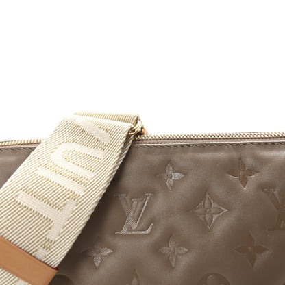 Louis Vuitton Lambskin Embossed Monogram Coussin PM Taupe 7 of 9