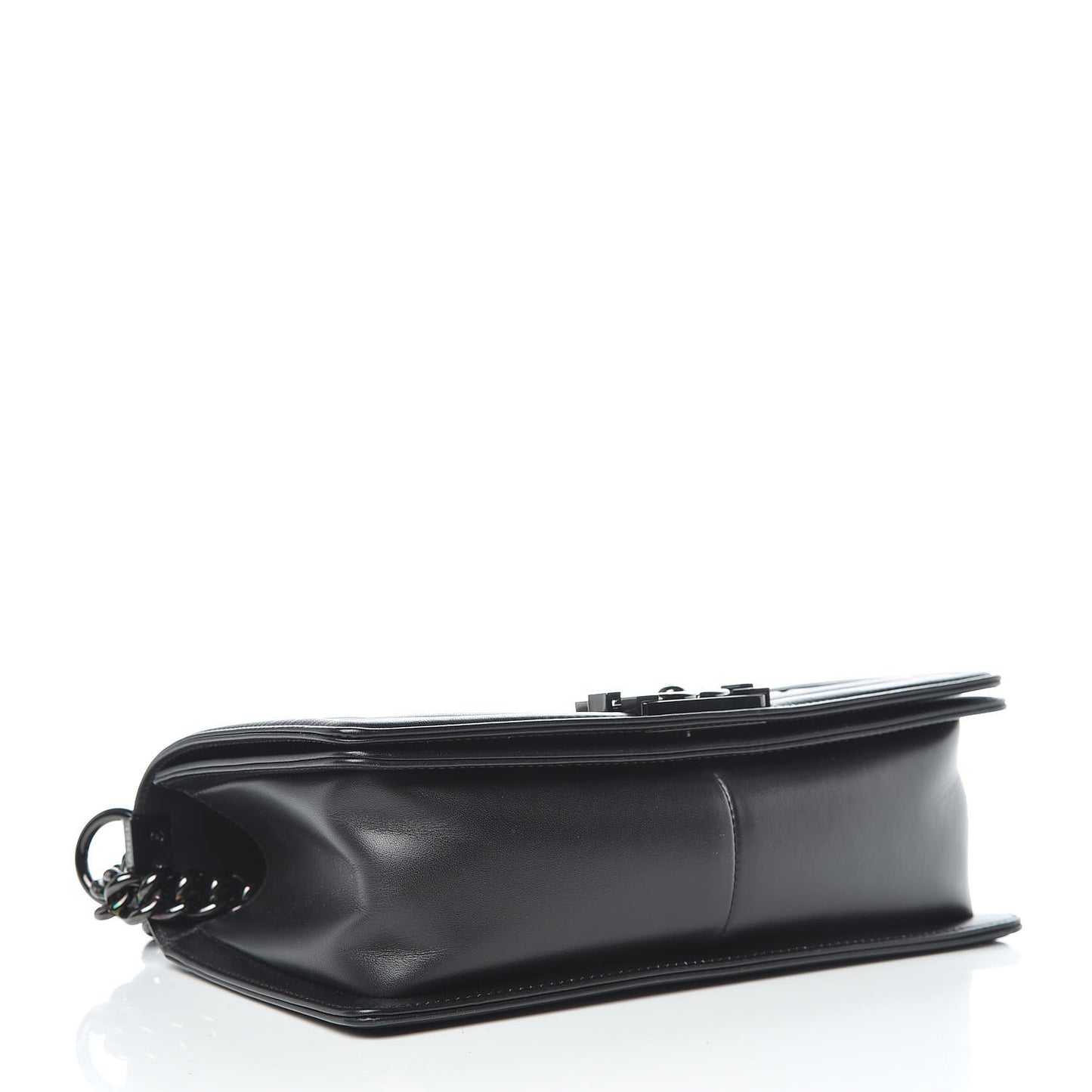 Calfskin Painted Chevron Embossed Medium Boy Flap Black