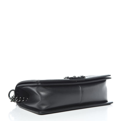Chanel Calfskin Painted Chevron Embossed Medium Boy Flap Black 4 of 13