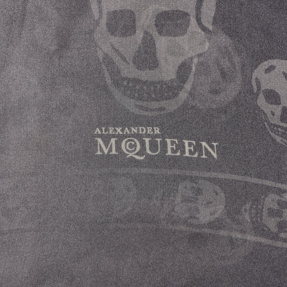 Alexander McQueen Silk Chiffon Ombre Skull Scarf Grey Ivory 2 of 4