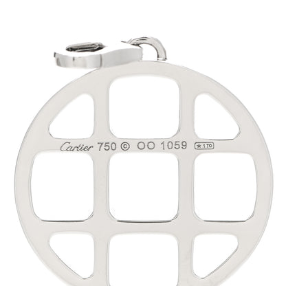 Cartier 18K White Gold Diamond Pasha de Cartier Grid Charm Pendant 3 of 3