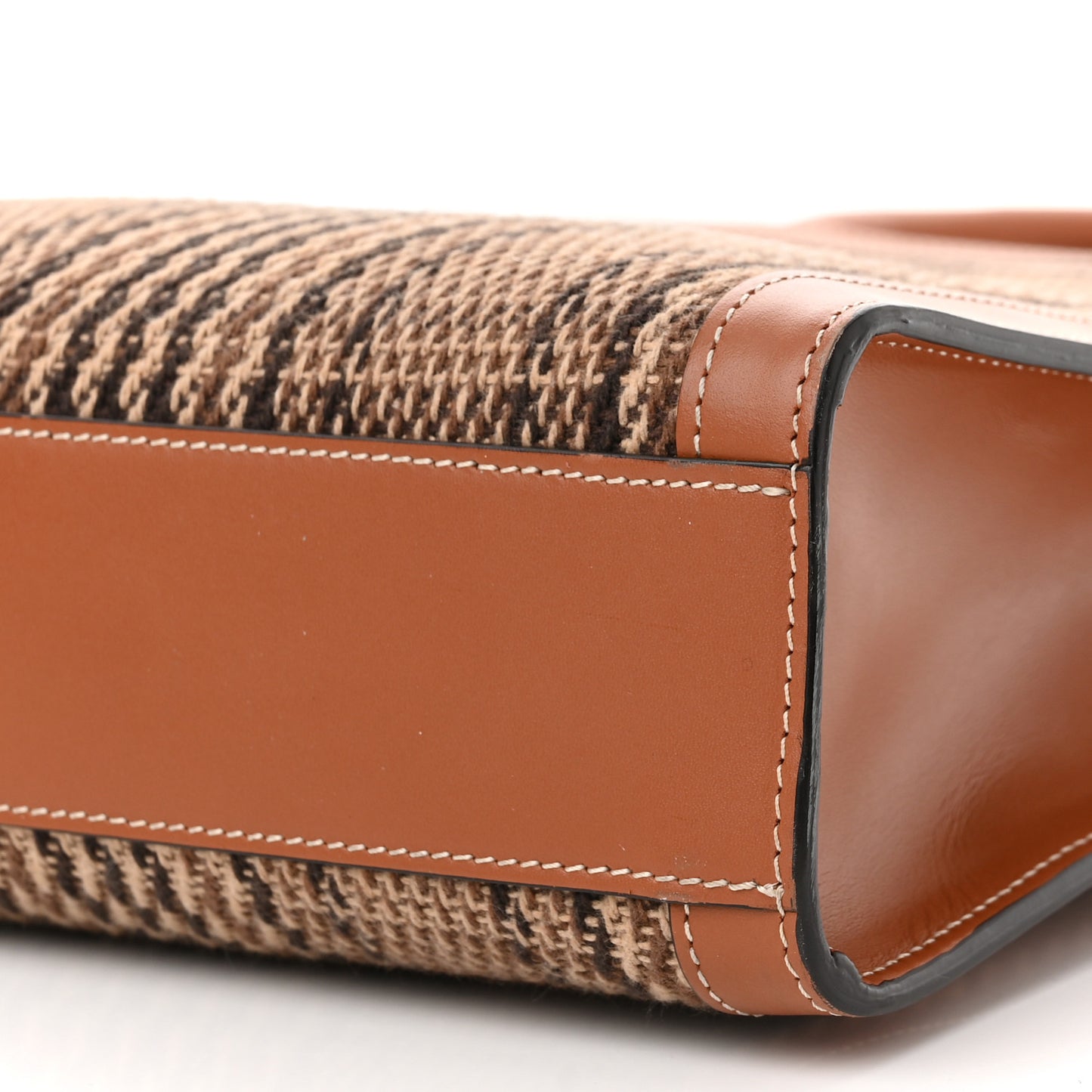 Calfskin Tweed Small Vertical Cabas Dark Brown