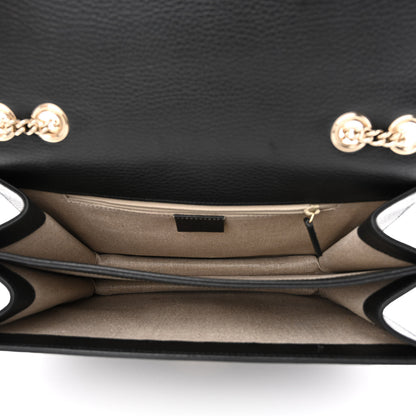 Gucci Dollar Calfskin Interlocking G Shoulder Bag Black 5 of 10