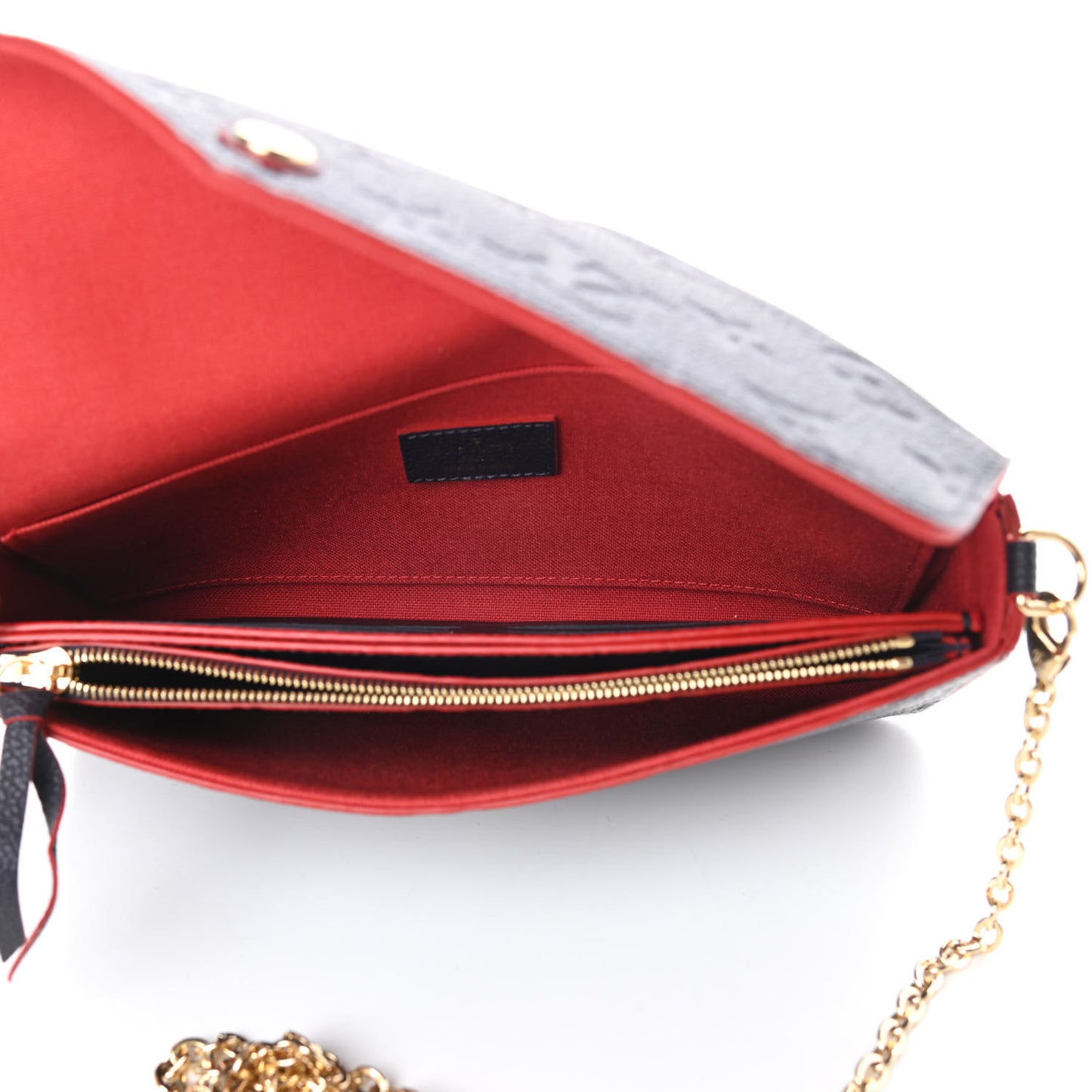 Empreinte Pochette Felicie Chain Wallet Marine Rouge