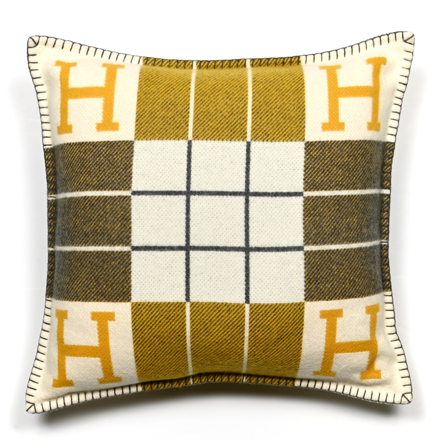 Hermes Wool Cashmere Avalon III Pillow PM Gris Soleil 1 of 3