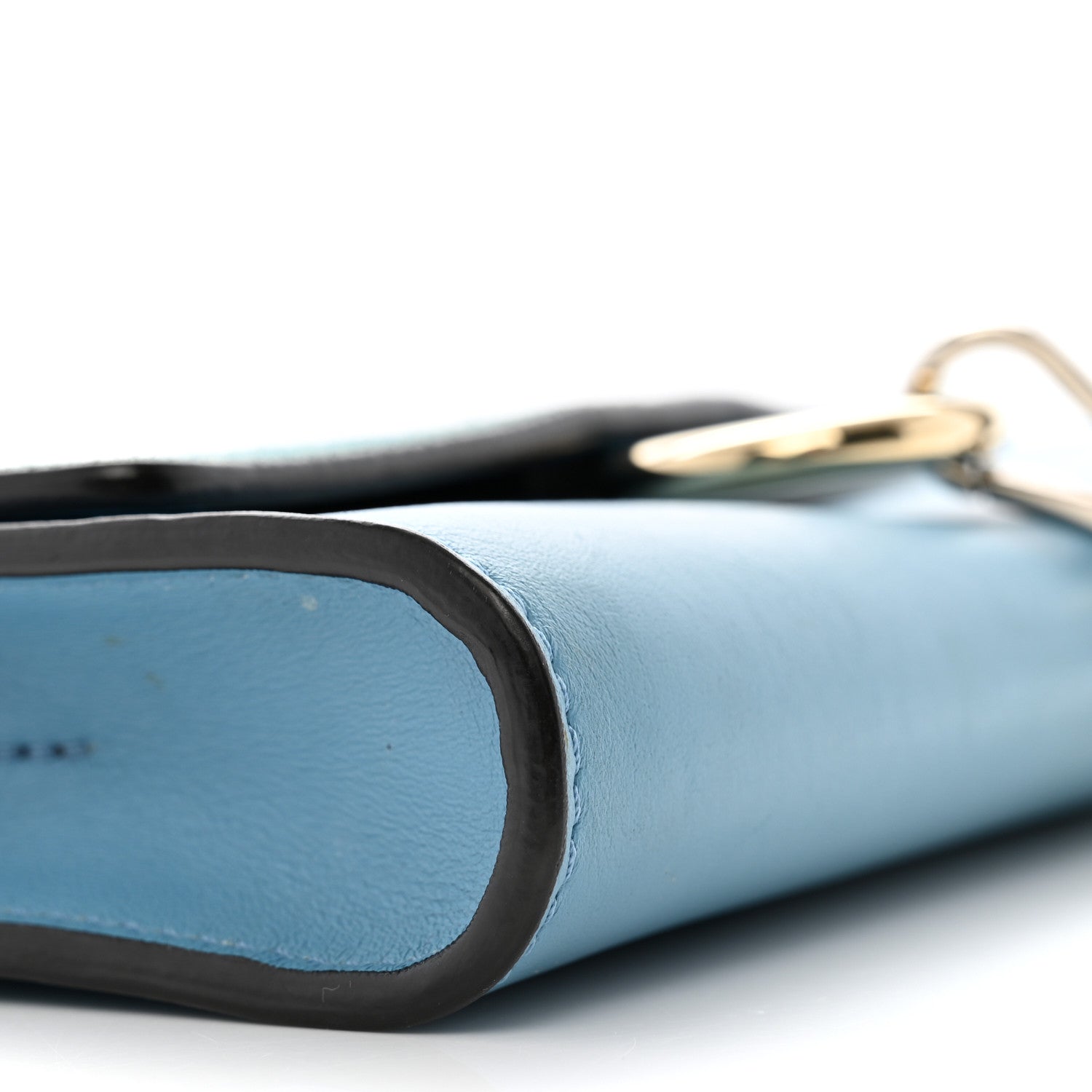 Chloe Suede Calfskin Faye Wallet On Strap Vinyl Blue 8 of 13