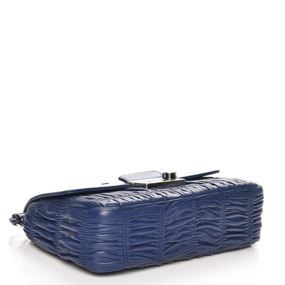 Prada Nappa Gaufre Sound Chain Flap Shoulder Bag Inchiostro 4 of 12