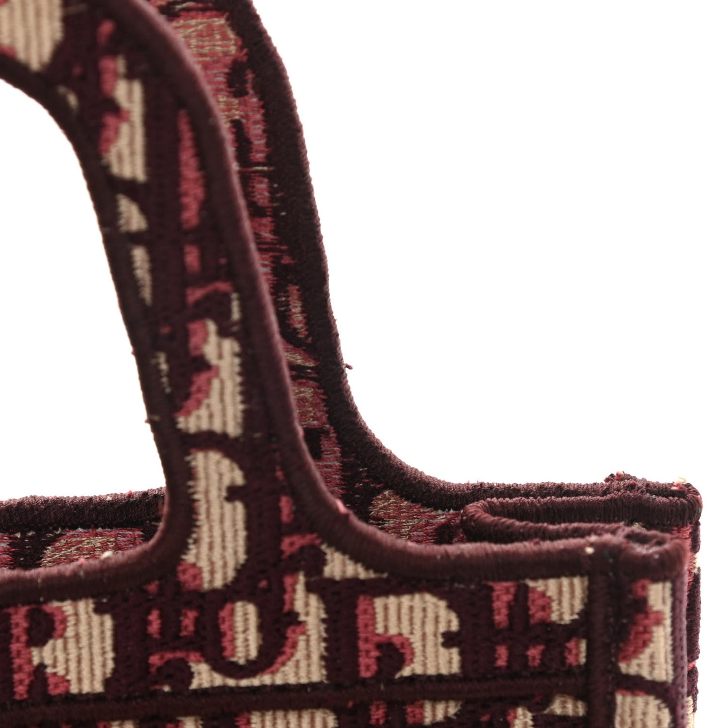 Oblique Mini Book Tote Burgundy Multicolor