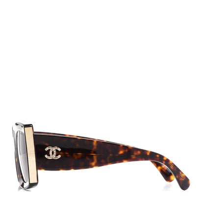 Chanel Acetate Rectangle Sunglasses 5435 Tortoise 3 of 7