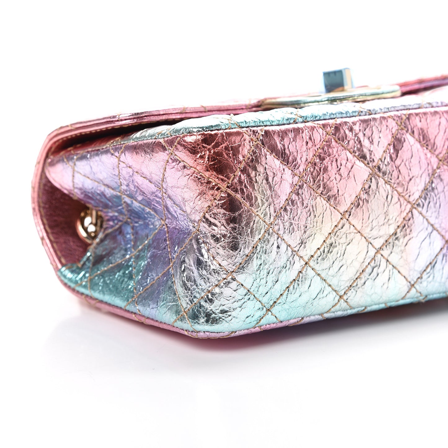 Metallic Goatskin Quilted Mini 2.55 Reissue Flap Multicolor