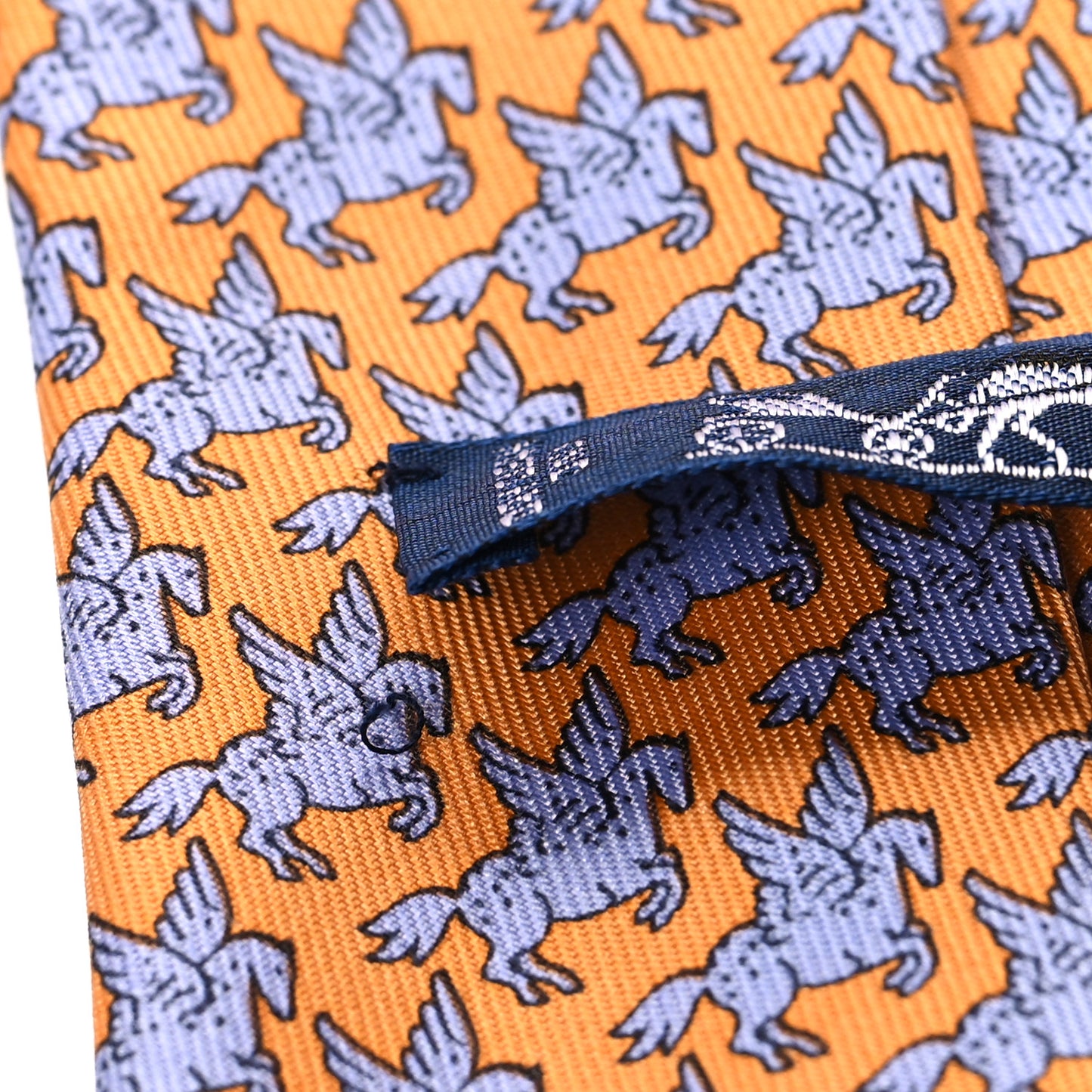 Printed Silk Mens Neck Tie Orange