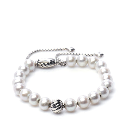 David Yurman Sterling Silver Pearl 8mm Spiritual Bead Bracelet 1 of 5