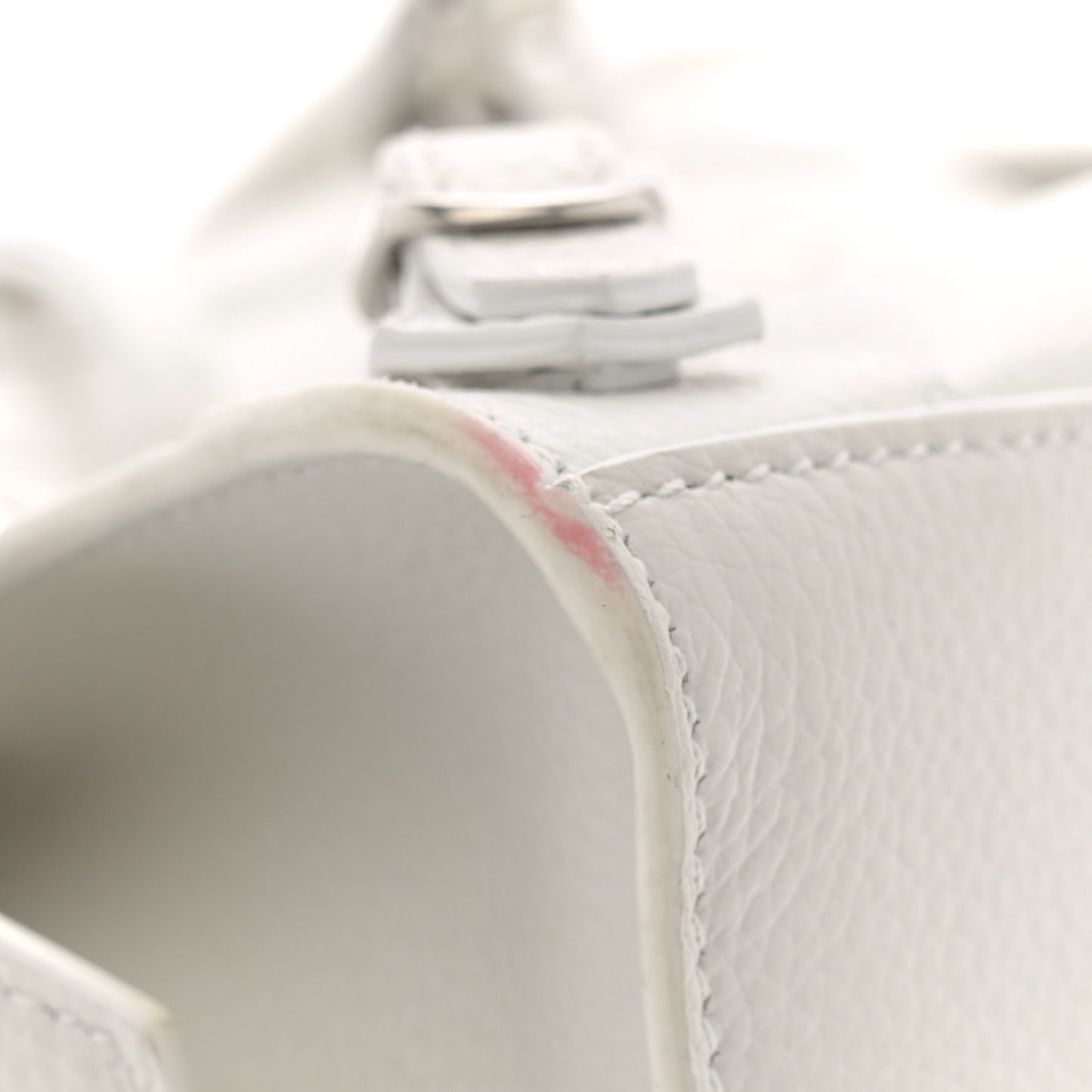 Grained Calfskin Neo Classic Silver Hardware Mini City White