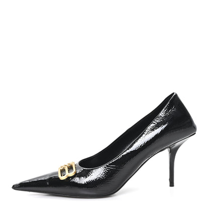 Balenciaga Shiny Calfskin BB Square Knife 80mm Pumps 38.5 Black 1 of 9