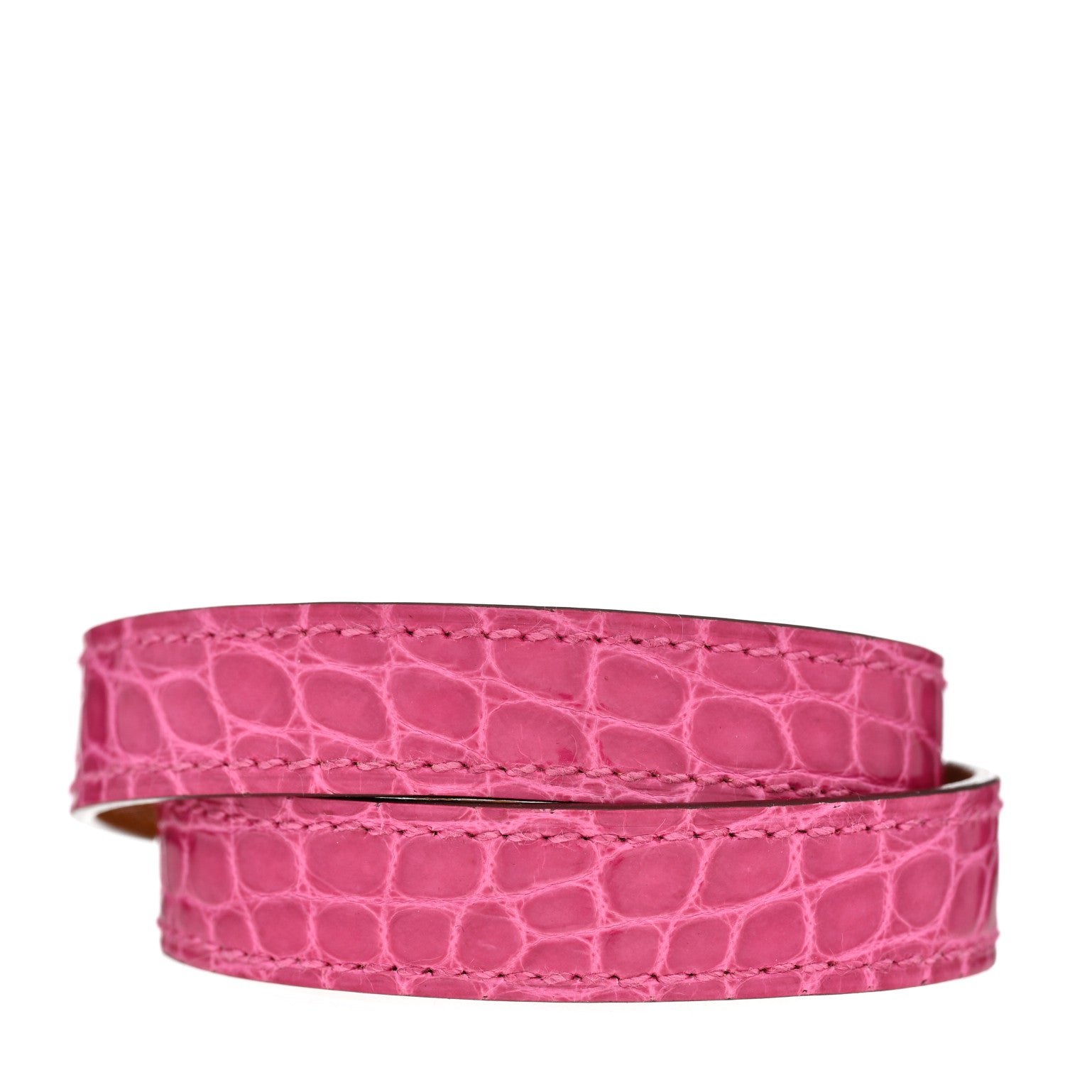 Hermes Shiny Alligator Kelly Double Tour Bracelet S Fuchsia 3 of 5