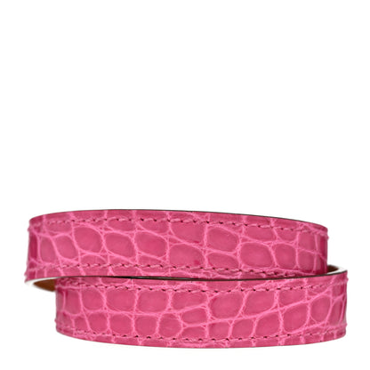 Hermes Shiny Alligator Kelly Double Tour Bracelet S Fuchsia 3 of 5