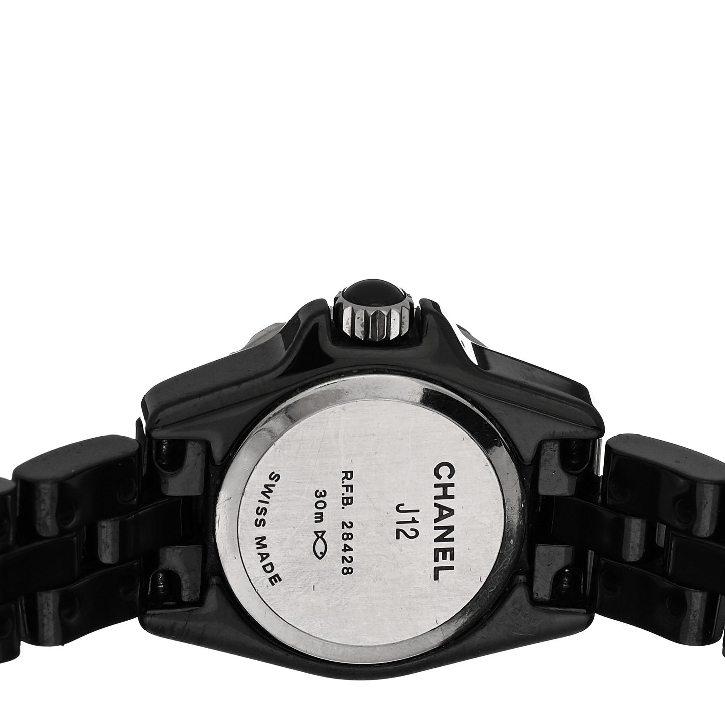 Stainless Steel Ceramic Diamond Bezel 19mm J12 Quartz Watch Black
