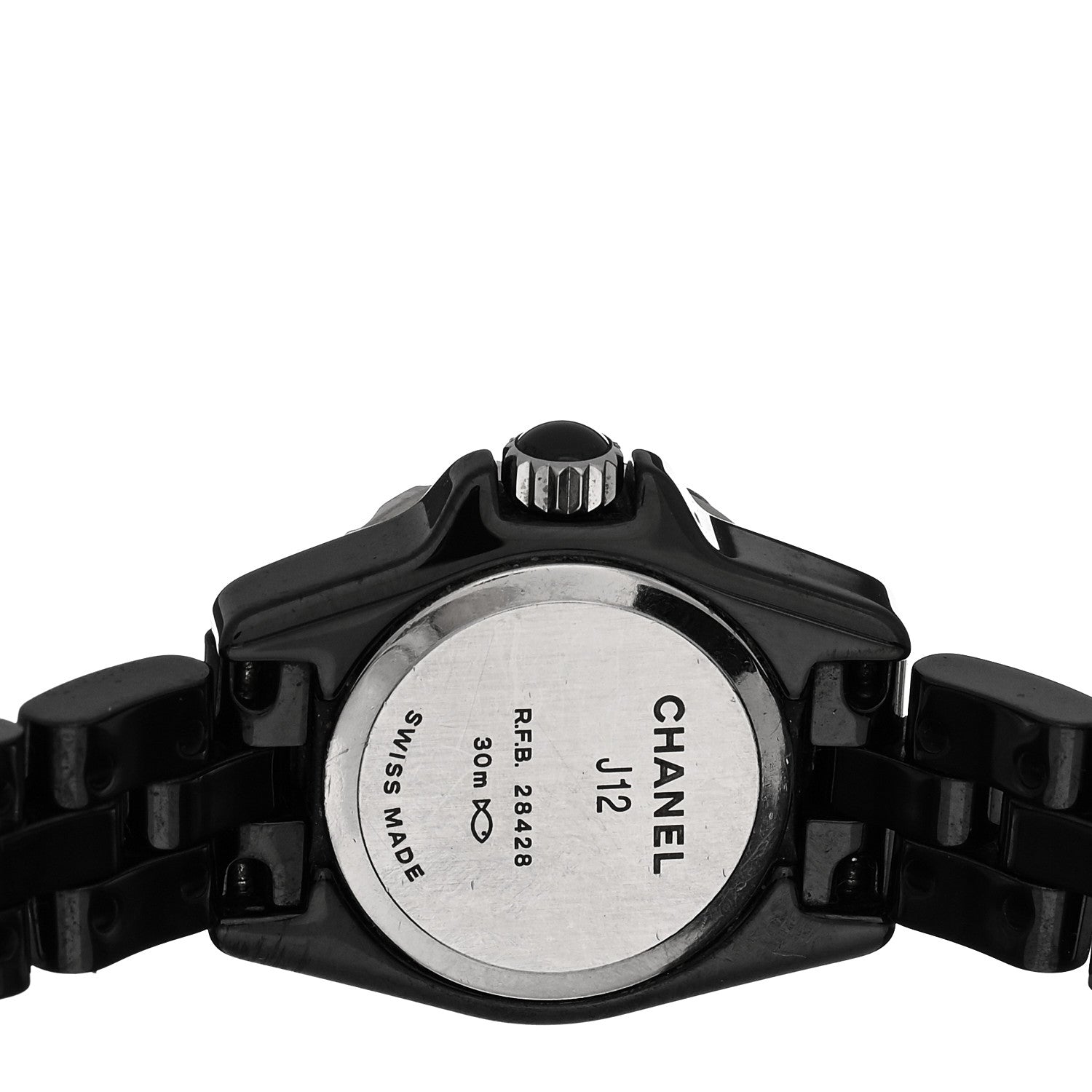 Chanel Stainless Steel Ceramic Diamond Bezel 19mm J12 Quartz Watch Black 4 of 4