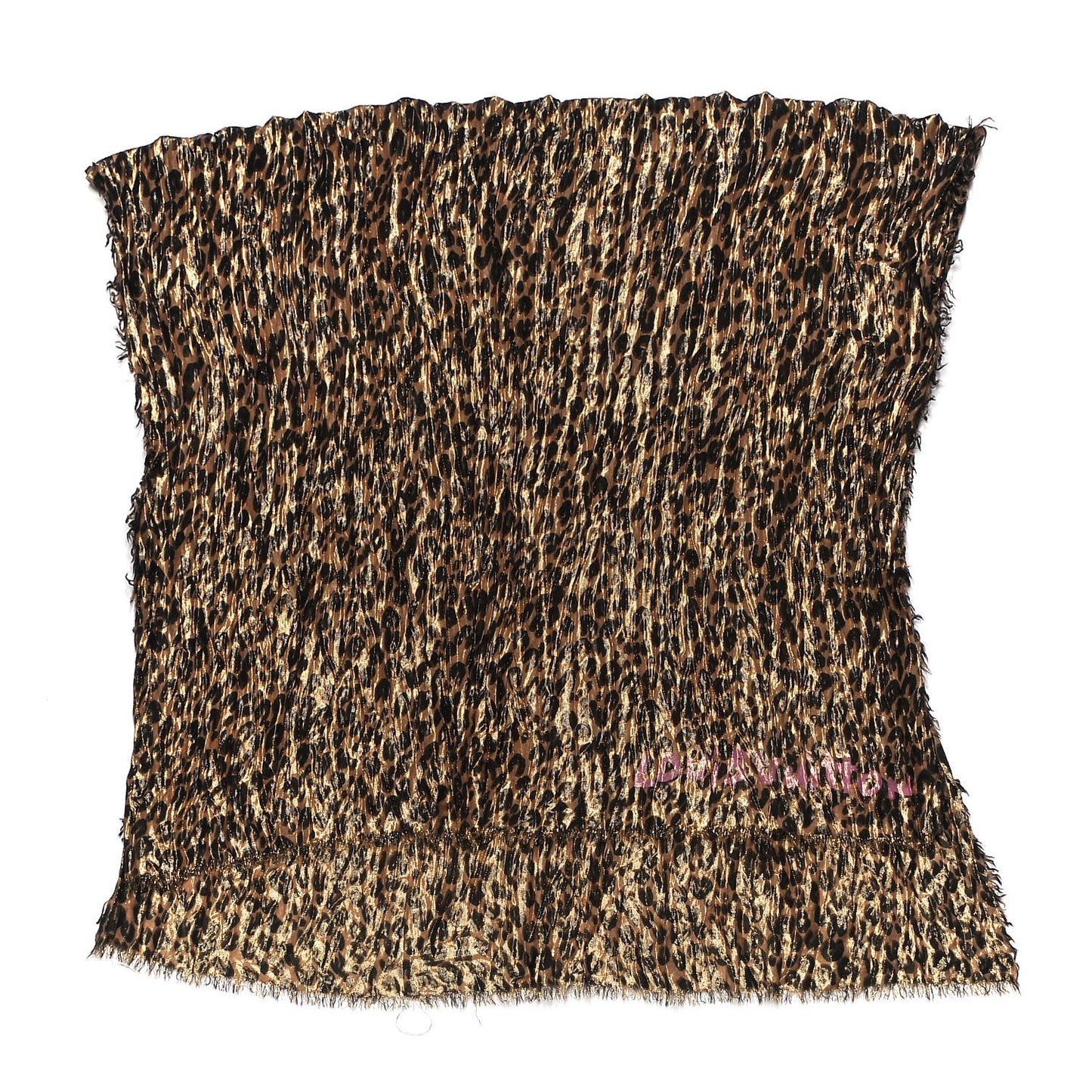 Cashmere Silk Leopard Etole Stole Disco Marron