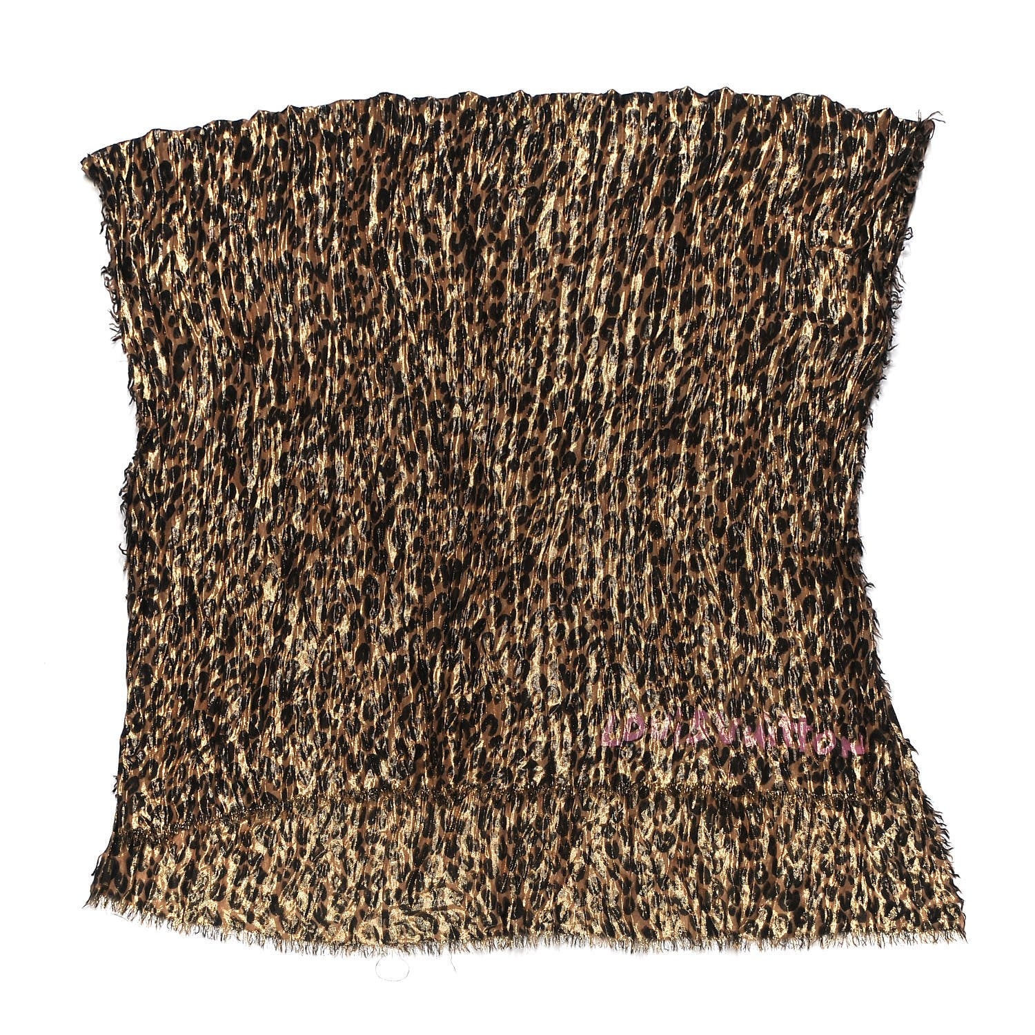 Louis Vuitton Cashmere Silk Leopard Etole Stole Disco Marron 4 of 4