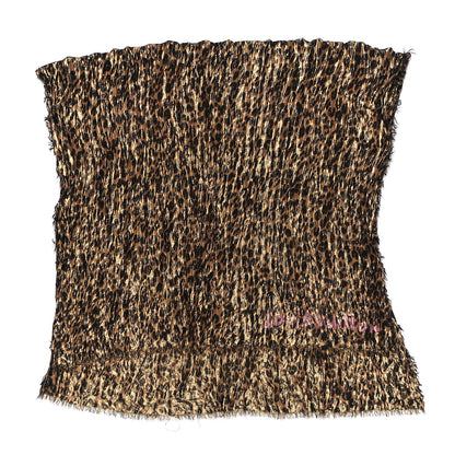 Louis Vuitton Cashmere Silk Leopard Etole Stole Disco Marron 4 of 4