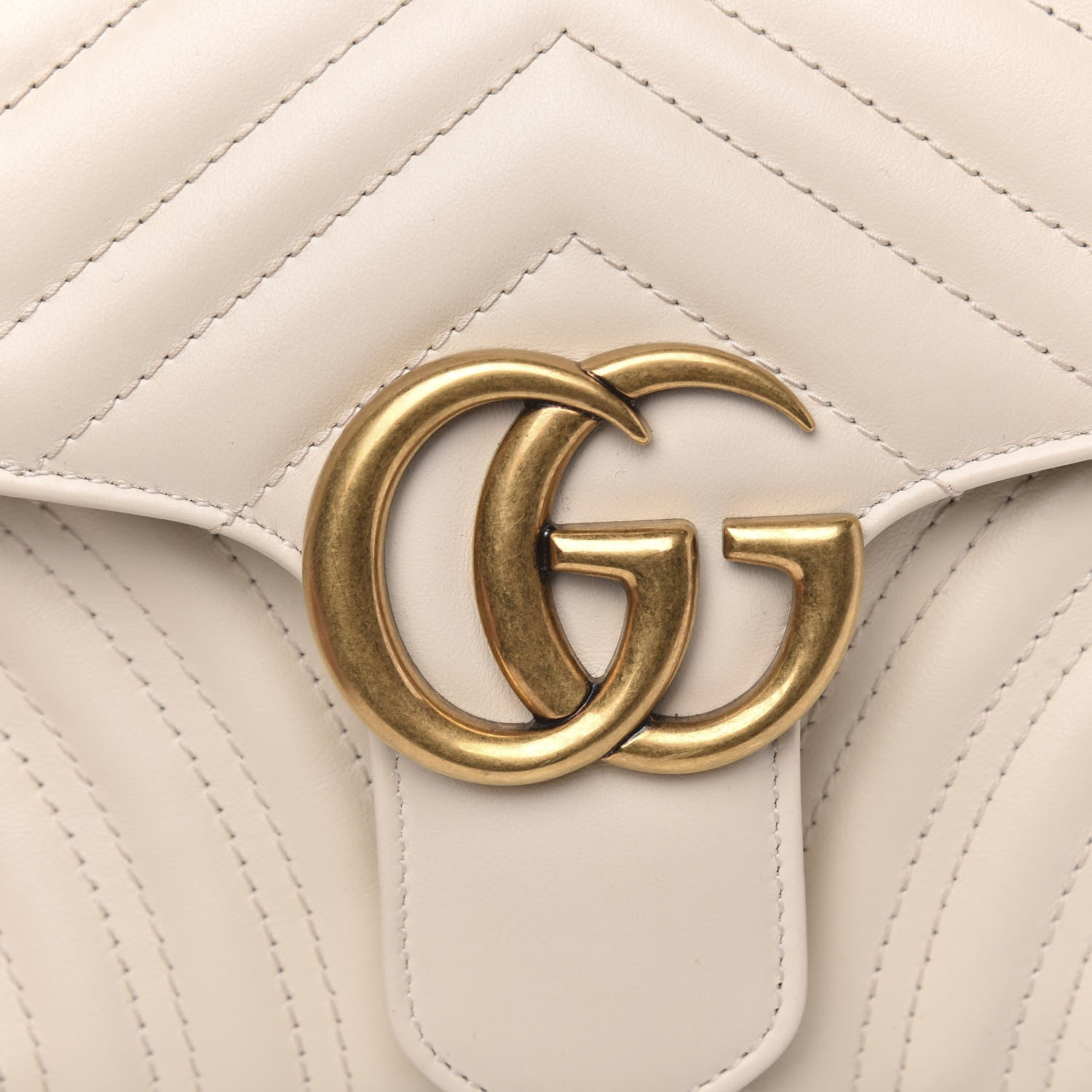 Gucci Calfskin Matelasse Small GG Marmont Shoulder Bag White 10 of 12