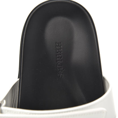Hermes Calfskin Womens Chypre Sandals 37 White 6 of 9