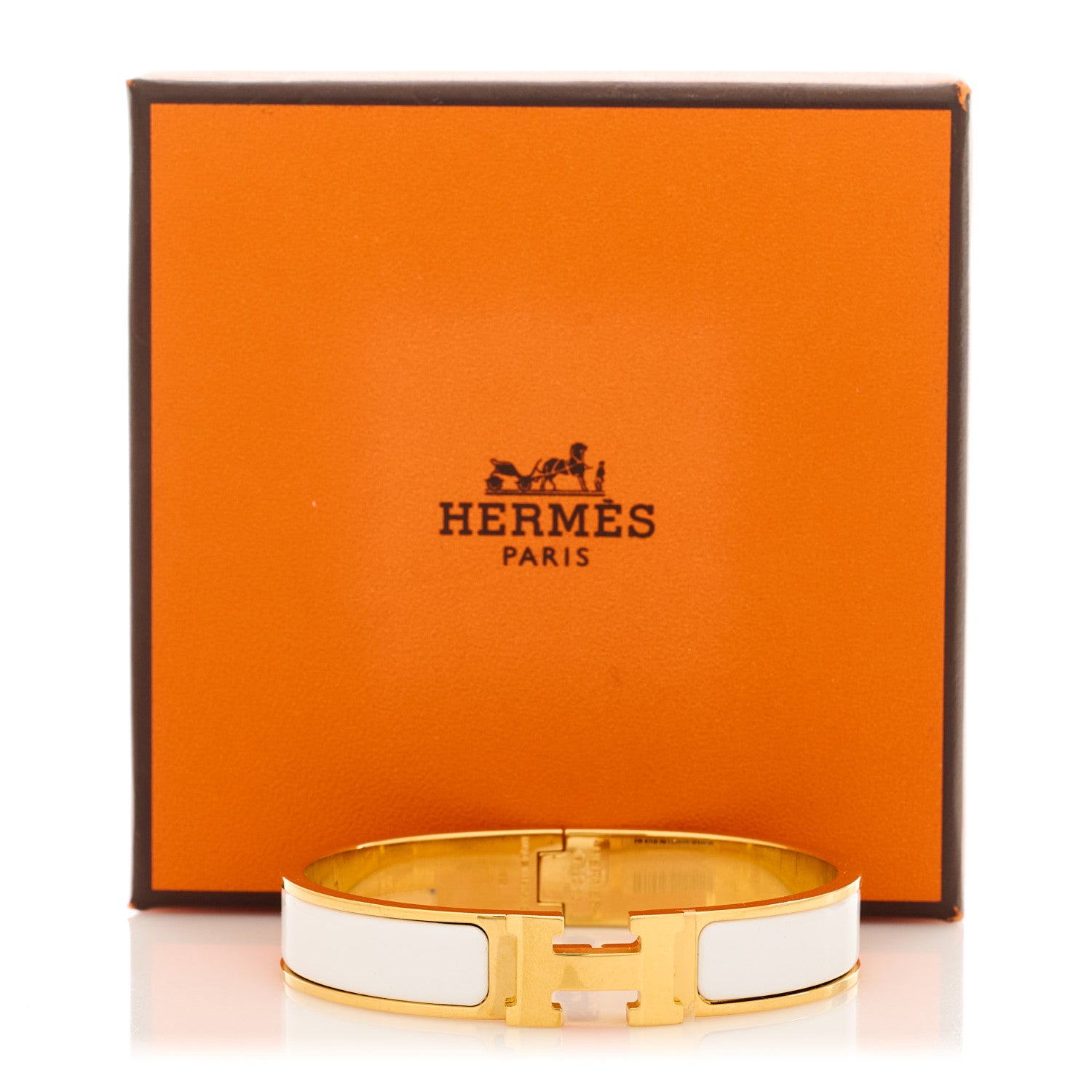 Hermes Enamel Narrow Clic Clac H Bracelet GM White 5 of 5