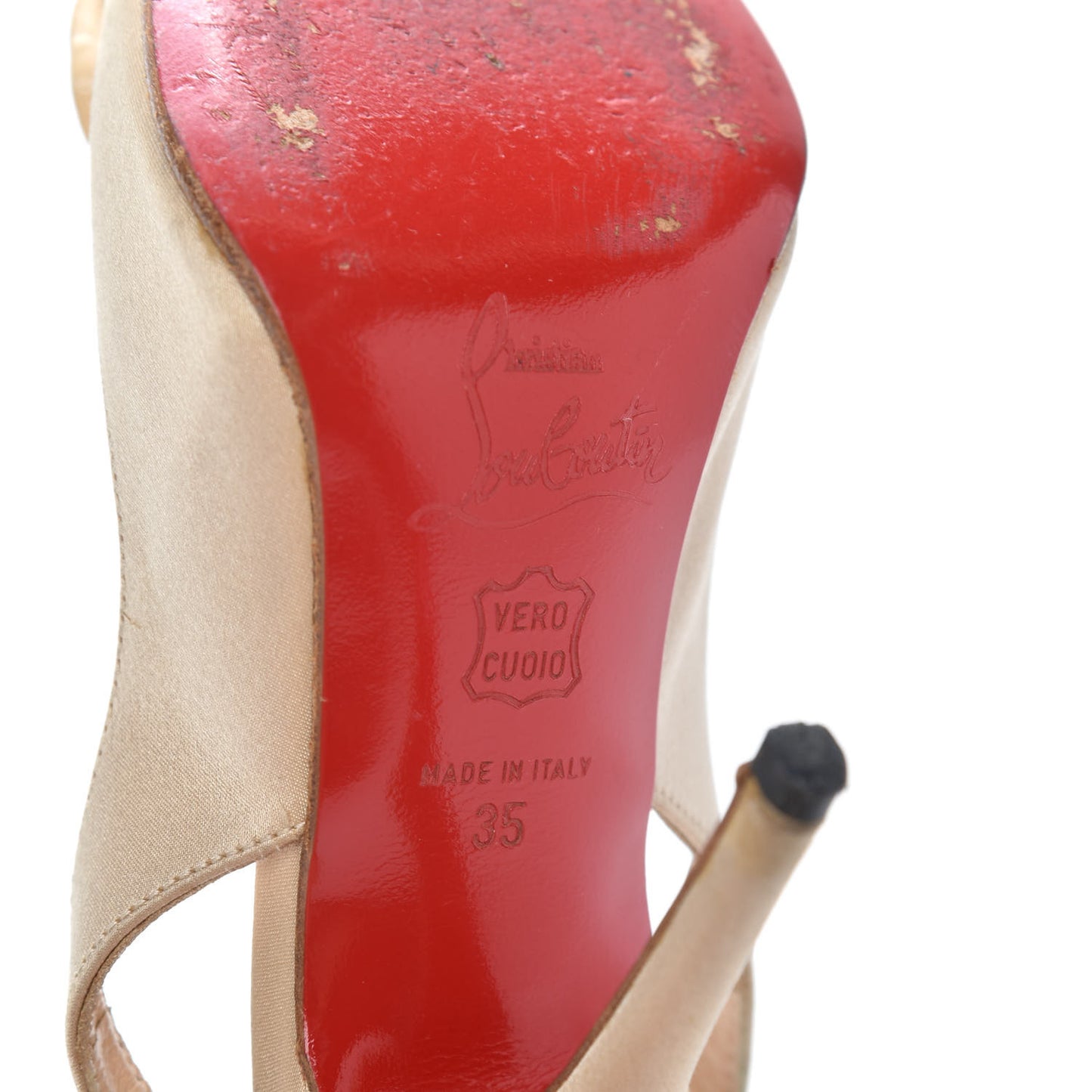 Satin Slingback Pumps 35 Beige