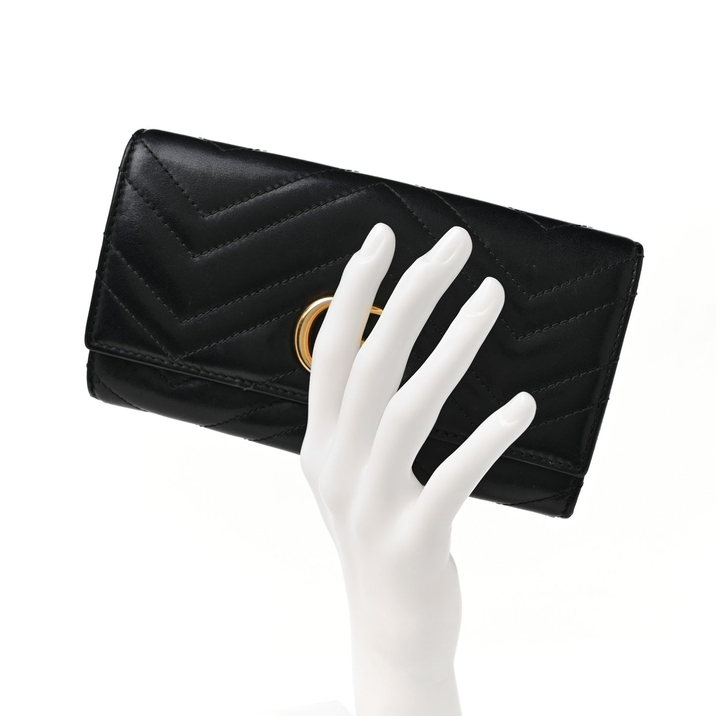 Calfskin Matelasse GG Marmont Continental Wallet Black