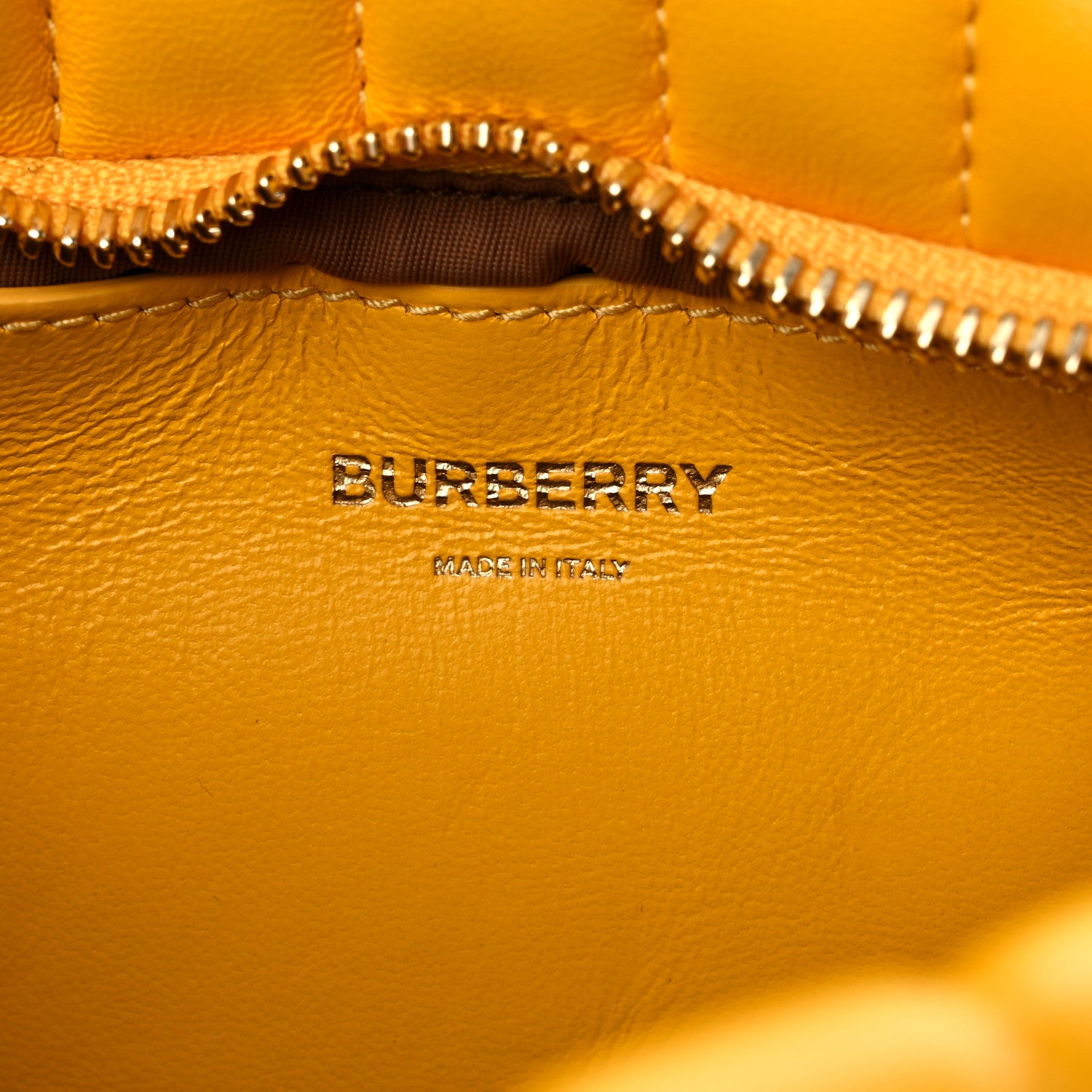 Burberry Calfskin Quilted Small Lola Zip Deep Saffron 6 of 10