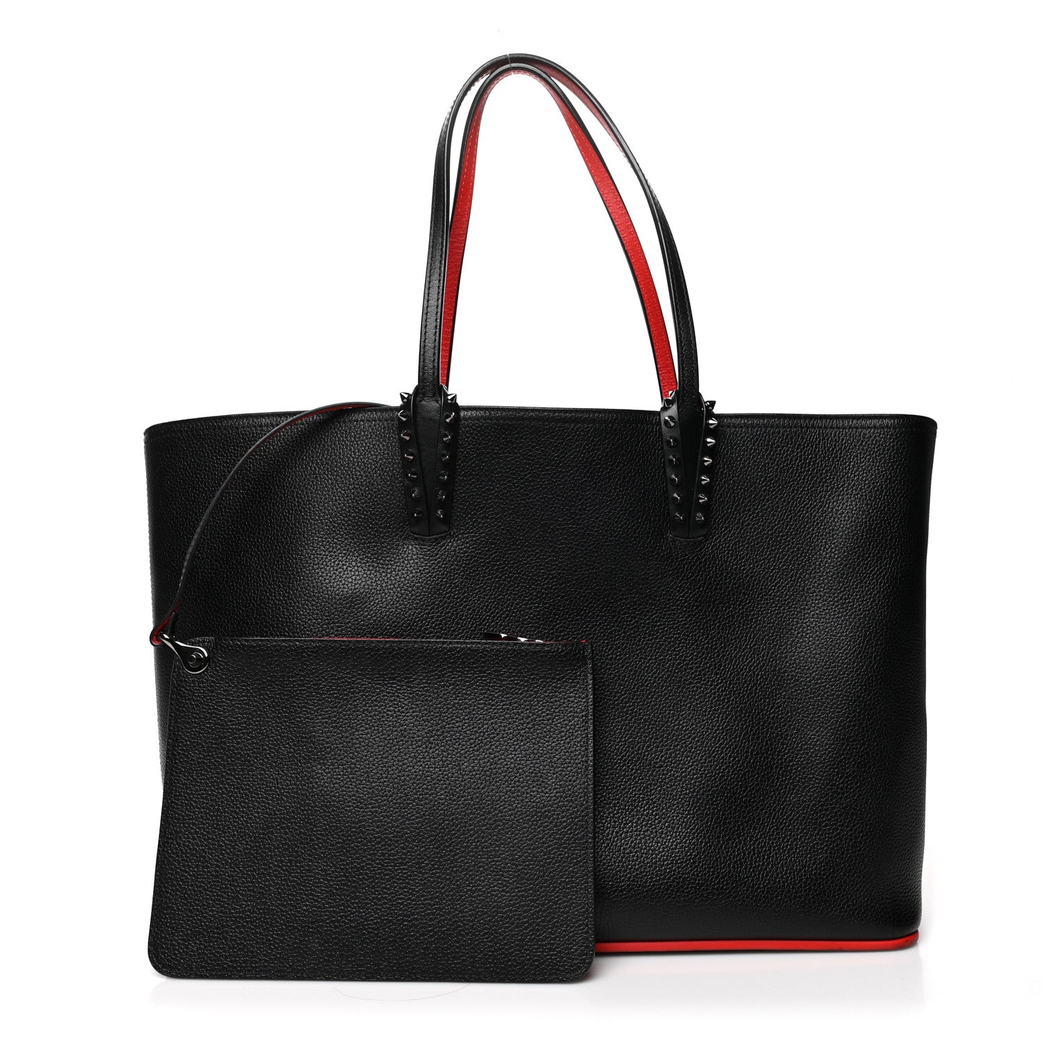 Christian Louboutin Calfskin Spikes East West Cabata Tote Black 1 of 9