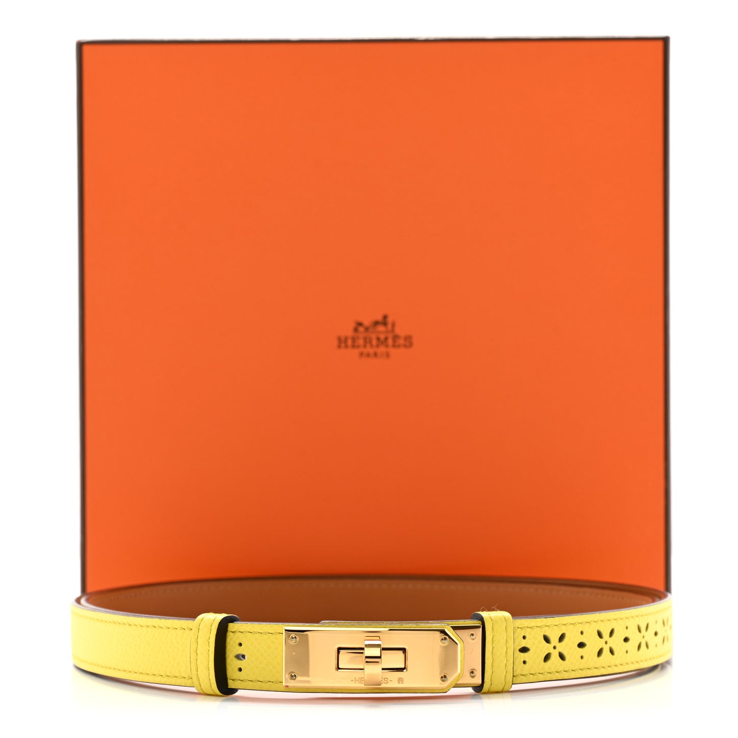 Epsom Perforated Kelly Garden Party 18 Belt Jaune Citron