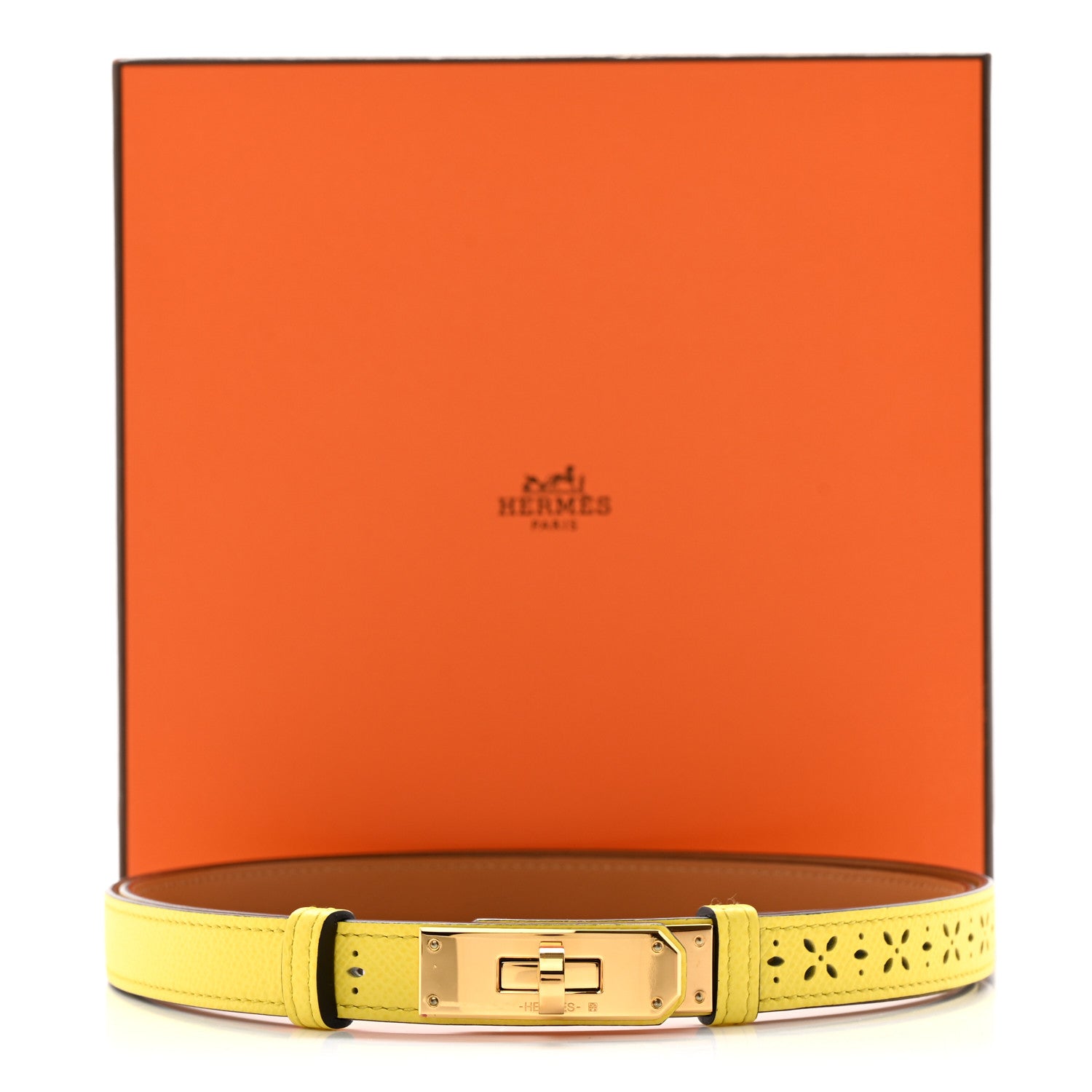 Hermes Epsom Perforated Kelly Garden Party 18 Belt Jaune Citron 5 of 5