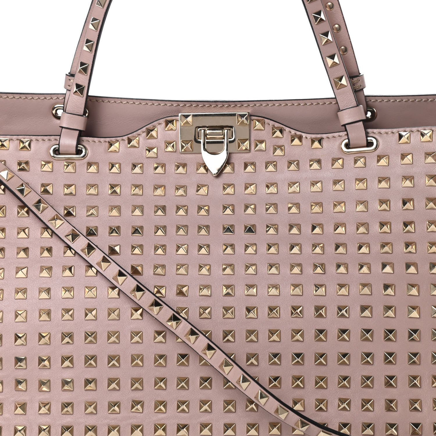 Valentino Garavani Vitello Medium Rockstud All Over Tote Poudre 8 of 12