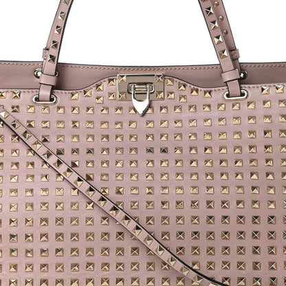 Valentino Garavani Vitello Medium Rockstud All Over Tote Poudre 8 of 12