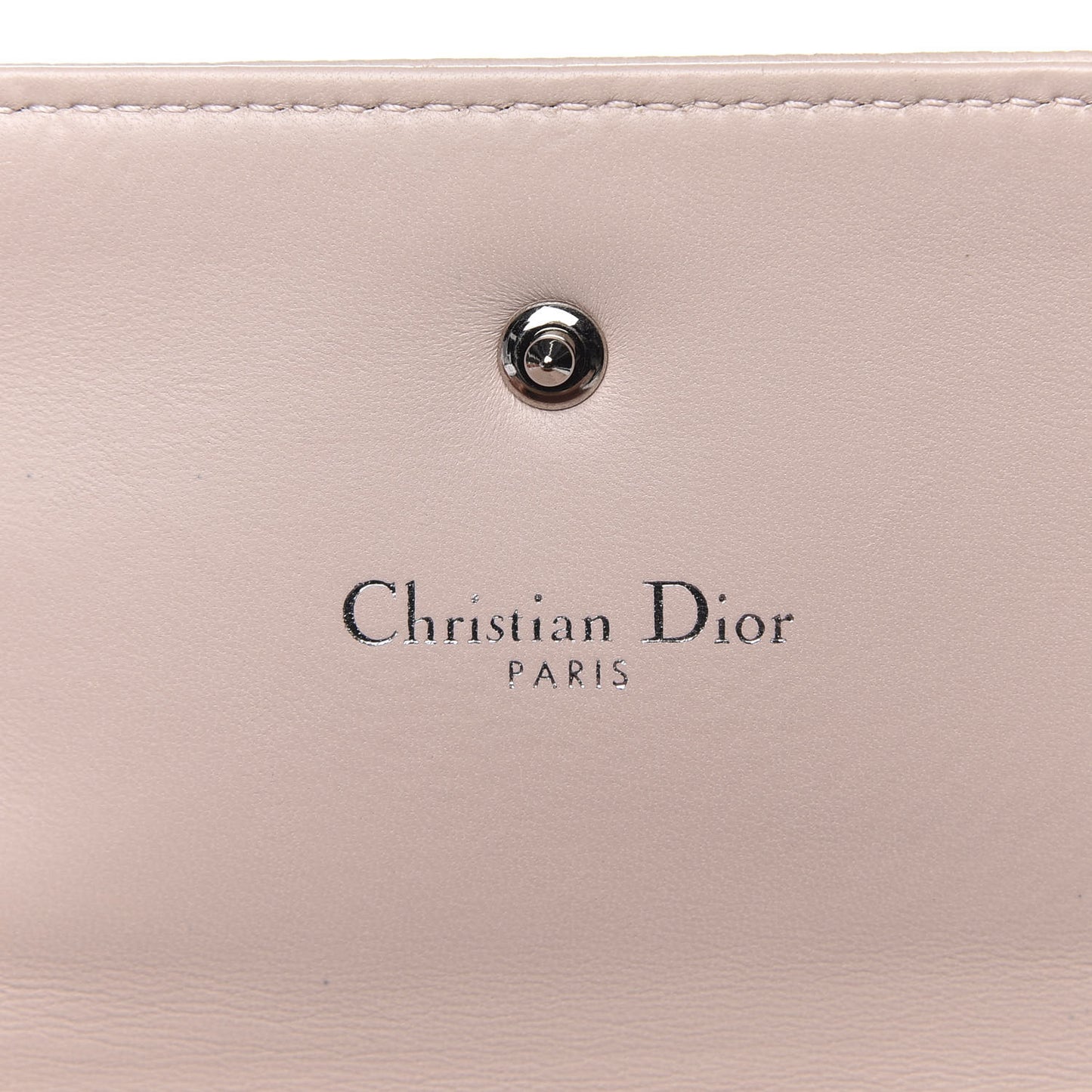 Grained Calfskin Cannage Diorama Elancee Wallet Rose Poudre