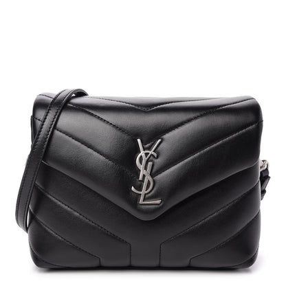 Saint Laurent Calfskin Y Quilted Monogram Toy Loulou Crossbody Bag Black 1 of 11