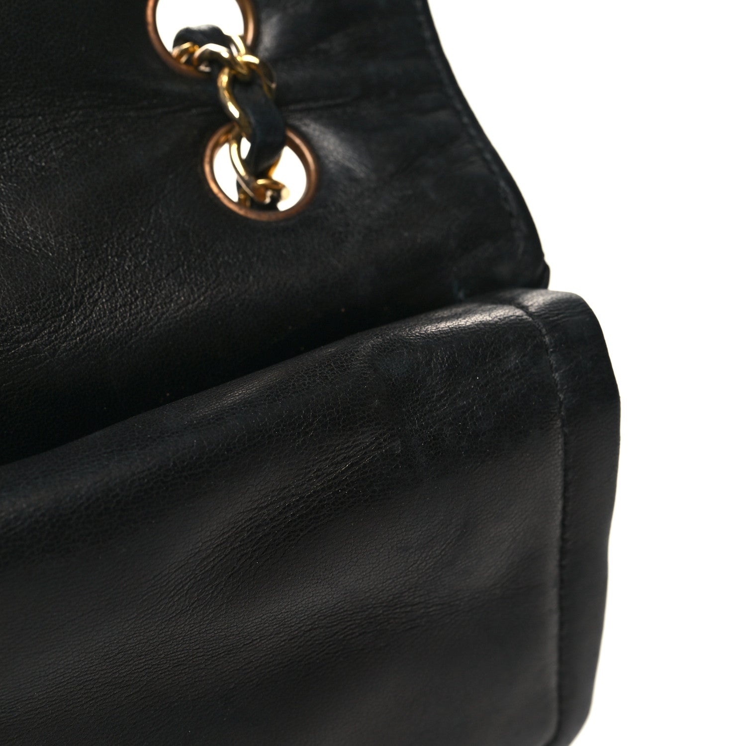 Chanel Lambskin Quilted Medium Double Flap Black 12 of 13