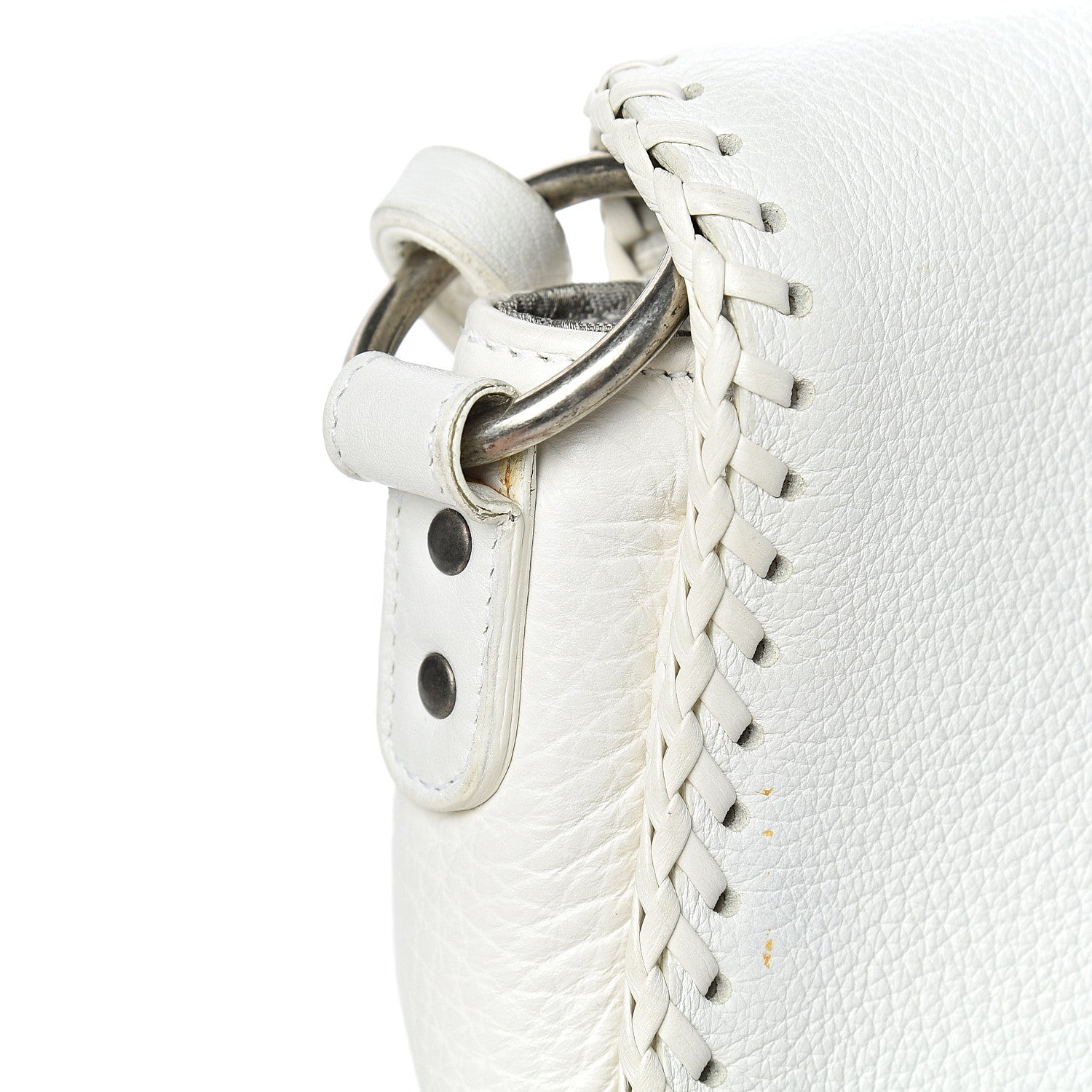 Christian Dior Calfskin Braided Gaucho Double Saddle Bag White 11 of 15